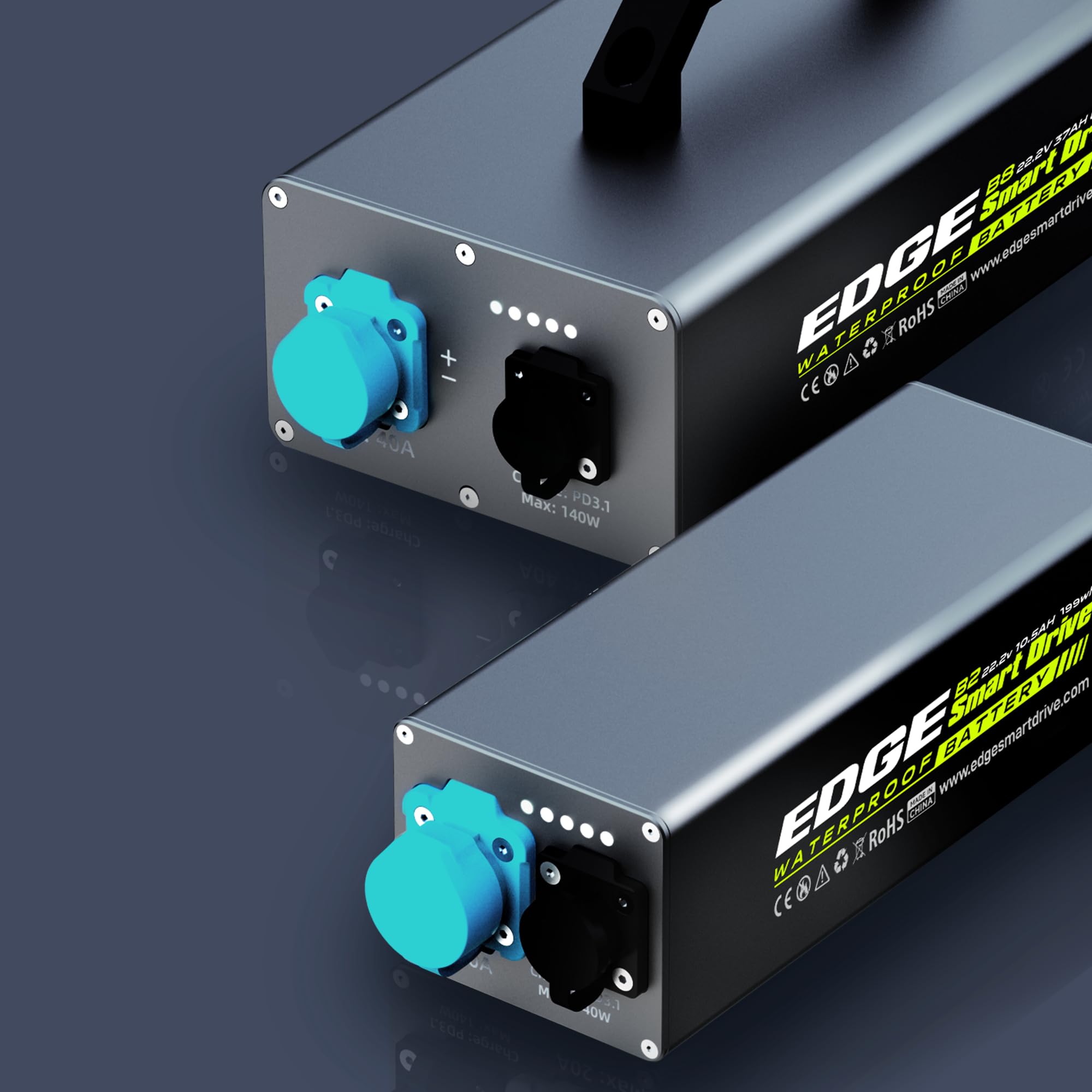 Edge B4 IP68 - Banco de energía impermeable de alto rendimiento con 140 W USB-C PD3.1 función de carga rápida y control de temperatura inteligente, ideal para aventuras al aire libre y deportes