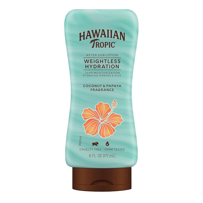 Loção pós-sol Hawaiian Tropic Weightless Hydration com aloe vera e manteiga de karité, 177 mL