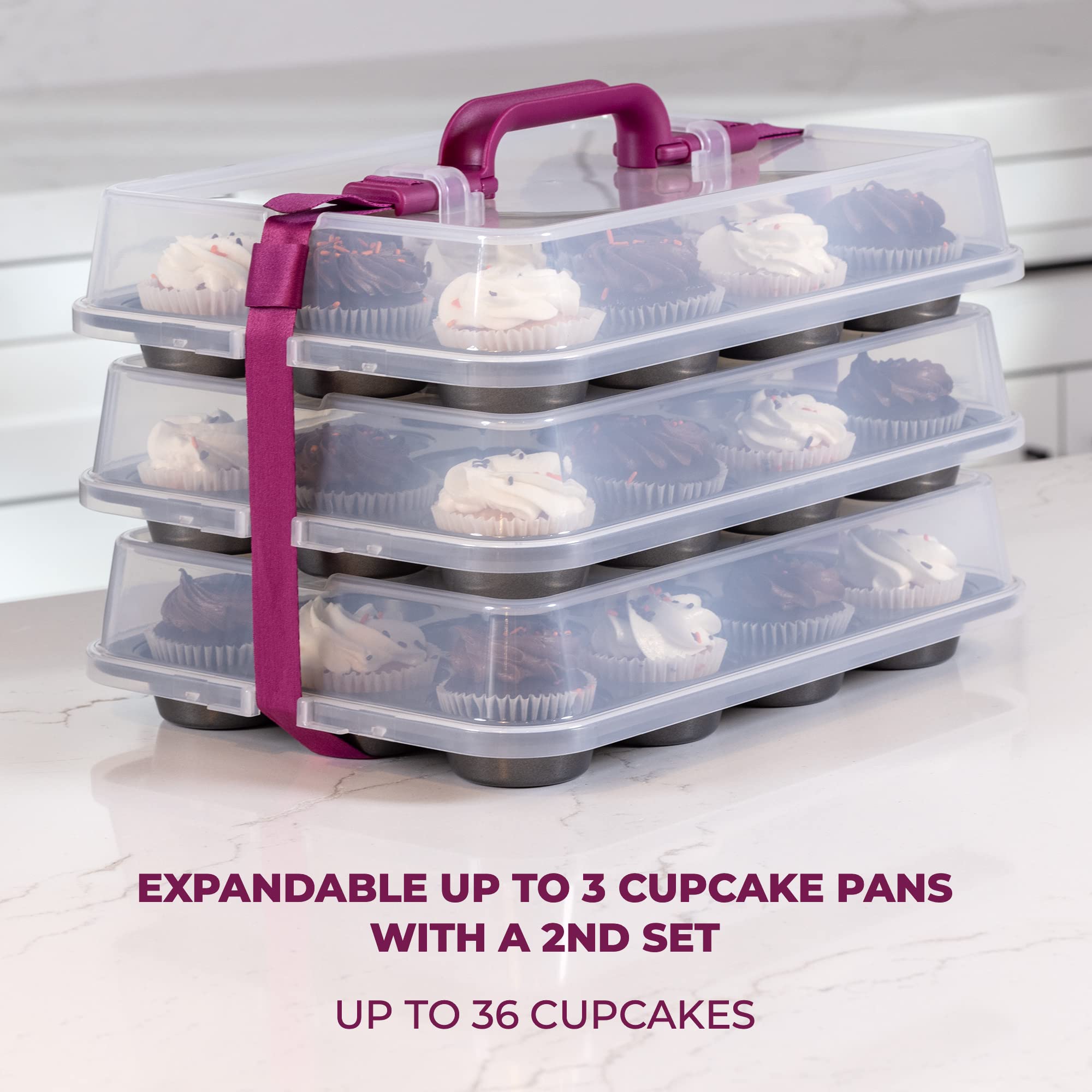 KPKitchen Pojemnik na babeczki - idealny do patelni do muffinek i transportu - kubki do muffinek