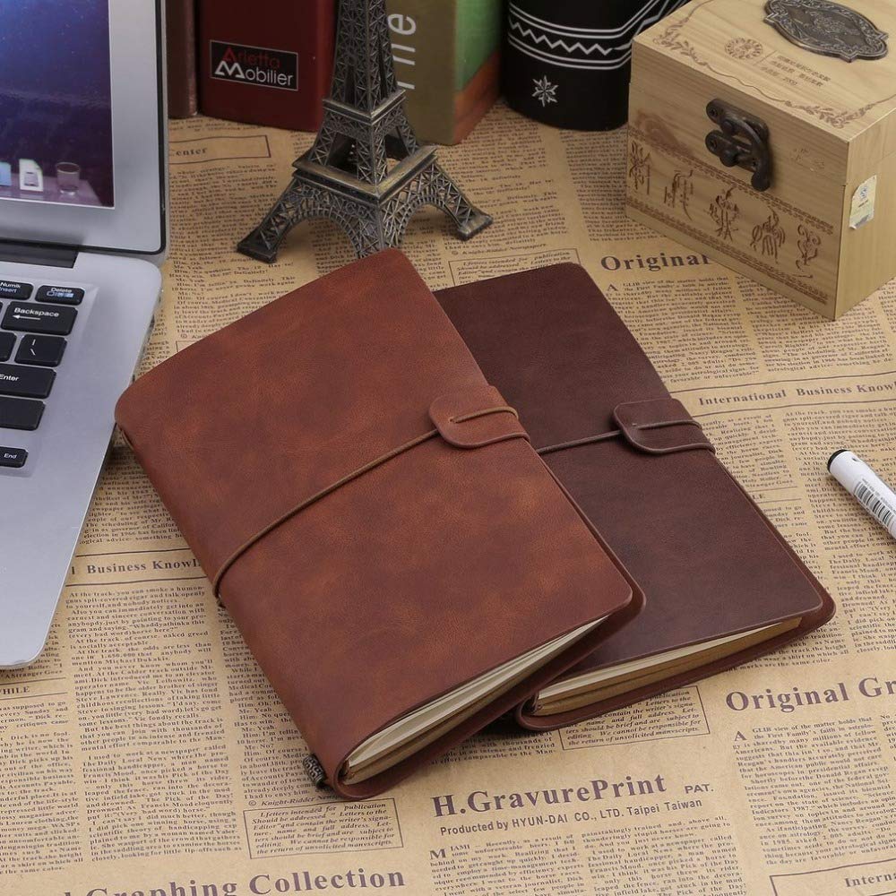 cahier, Papeterie scolaire portable for étudiants, écriture, voyage d'affaires, agenda de plein air, planificateur, cadeau d'anniversaire à faire soi-même, s(Brown)