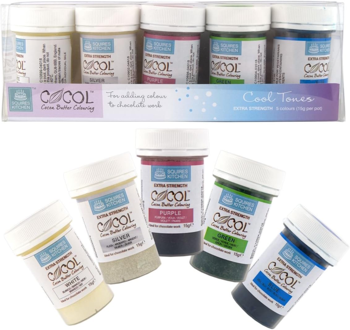Squires Kitchen Cocoa Butter Colouring - Cool Tones Set
