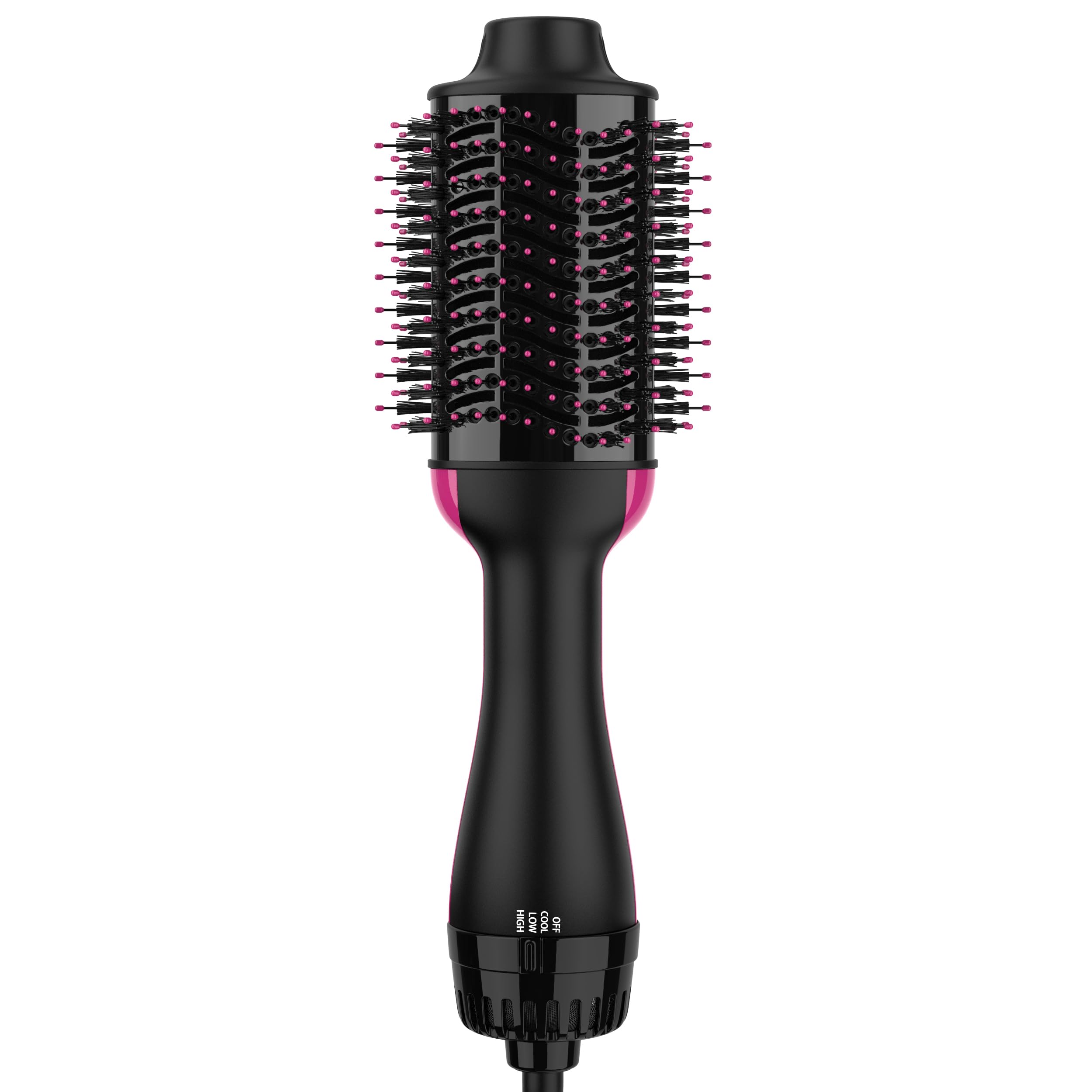 Aopant Hair Dryer Brush Blow Dryer in One, 1200W Hot Air Brush with Negative Ion, Ceramic Titanium Barrel, Oval Blow Dryer Brush for Drying, Smoothing, Volumizing & Styling Black/Rose Pink