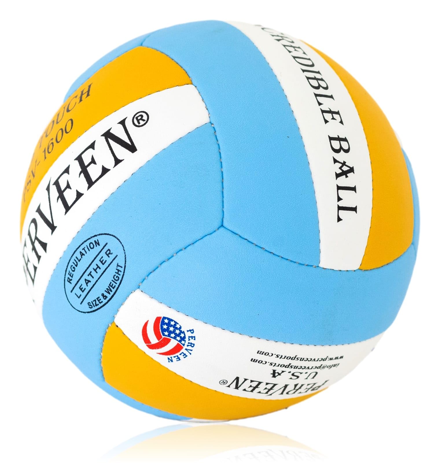 PERVEEN Pelota de voleibol de cuero compuesto de microfibra, tamaño oficial 5, cosida a mano, suave al tacto, para uso en interiores y exteriores, pelota de práctica y juego recreativo