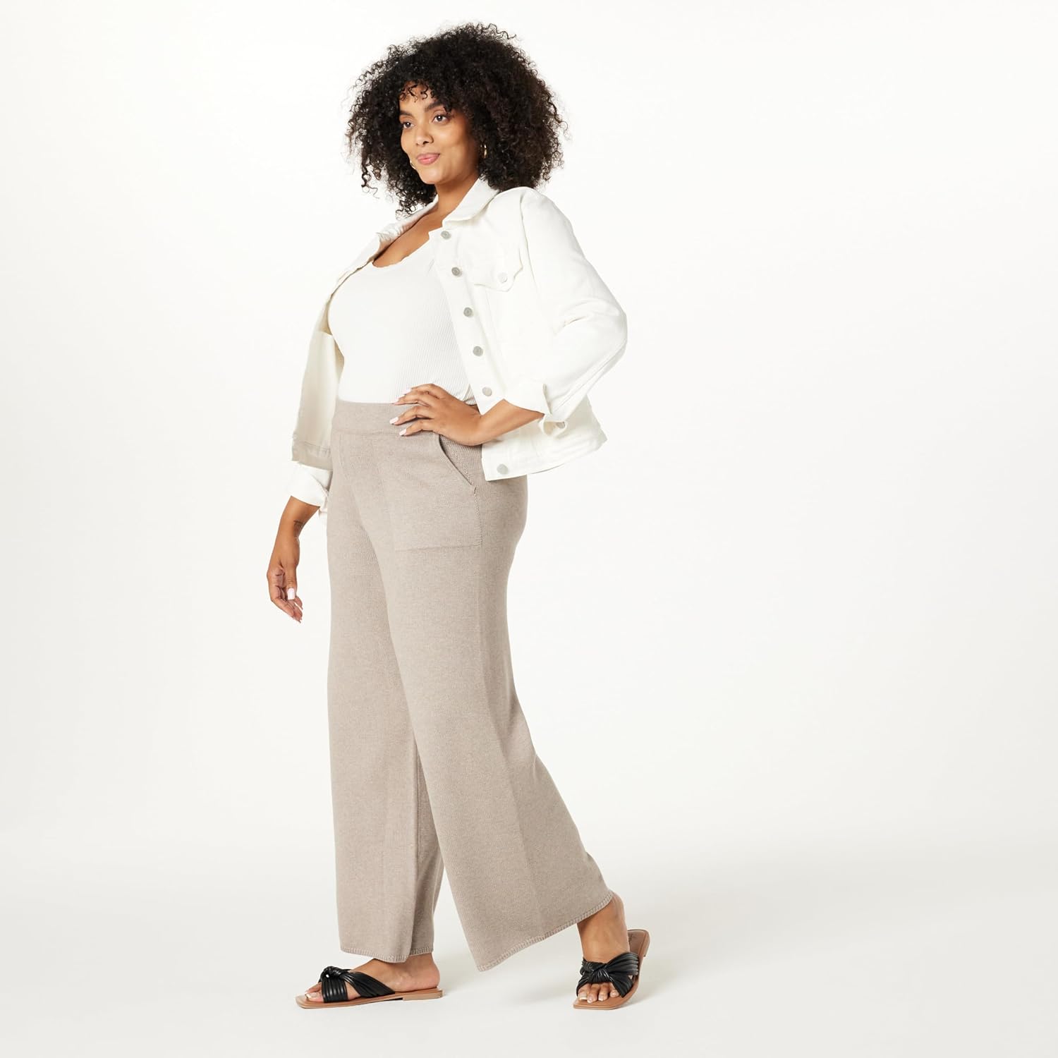 The Drop Women's Cynthia Cotton Blend Wide Leg Sweater Pant - Image 7