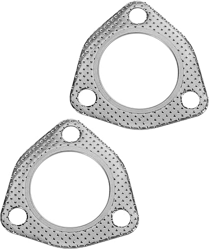 ESEWALAS 2 juntas de escape, junta de tubo de escape, 3 pernos MLSG de alta temperatura de 3 pulgadas con anillo de fuego SS, accesorios de