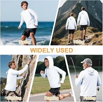DiULi Men's Hoodies UPF 50+ Sun Protection Long Sleeve T-Shirt