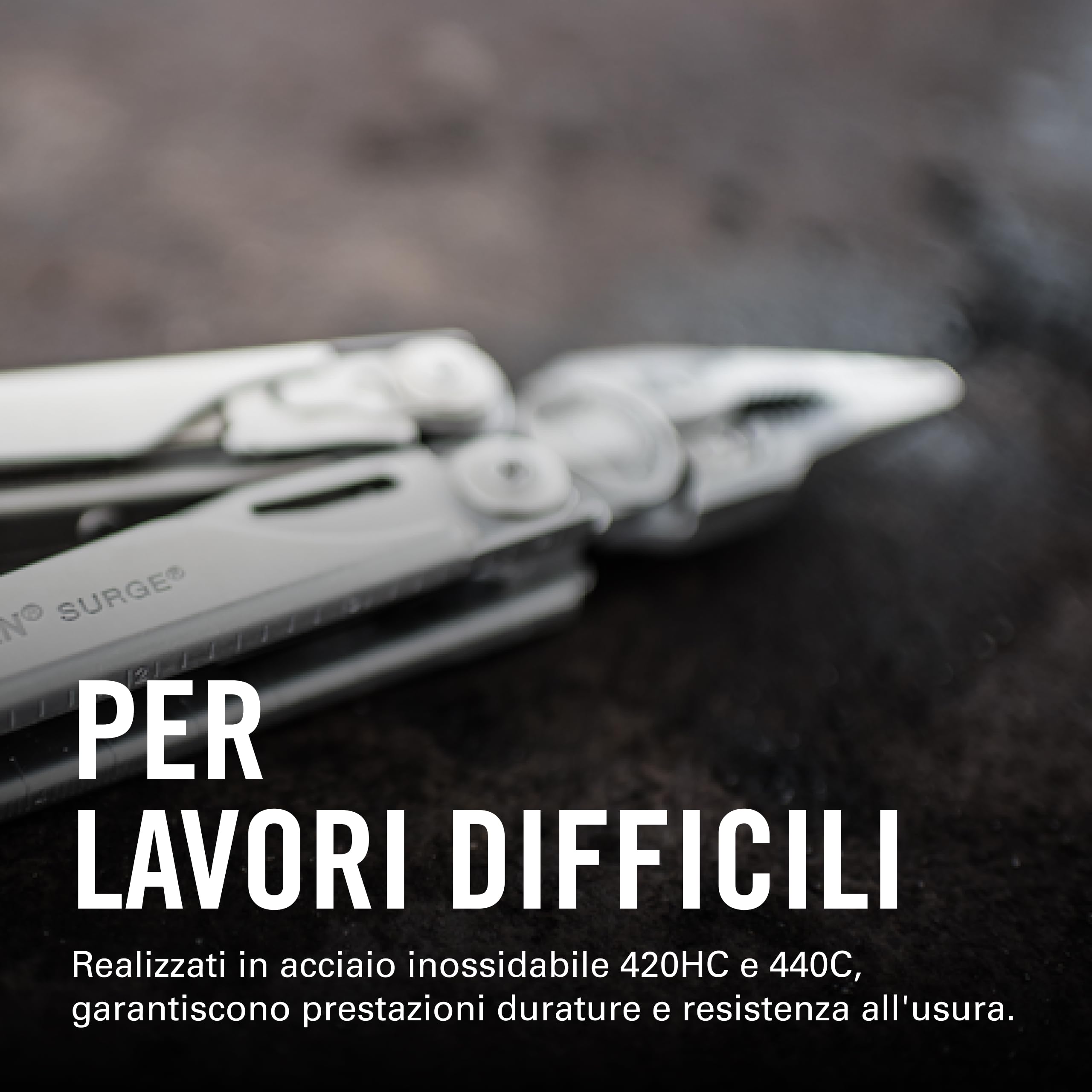Leatherman Surge Multi-Tool - 21 Strumenti per Impieghi Gravosi con Lame - Acciaio Inossidabile