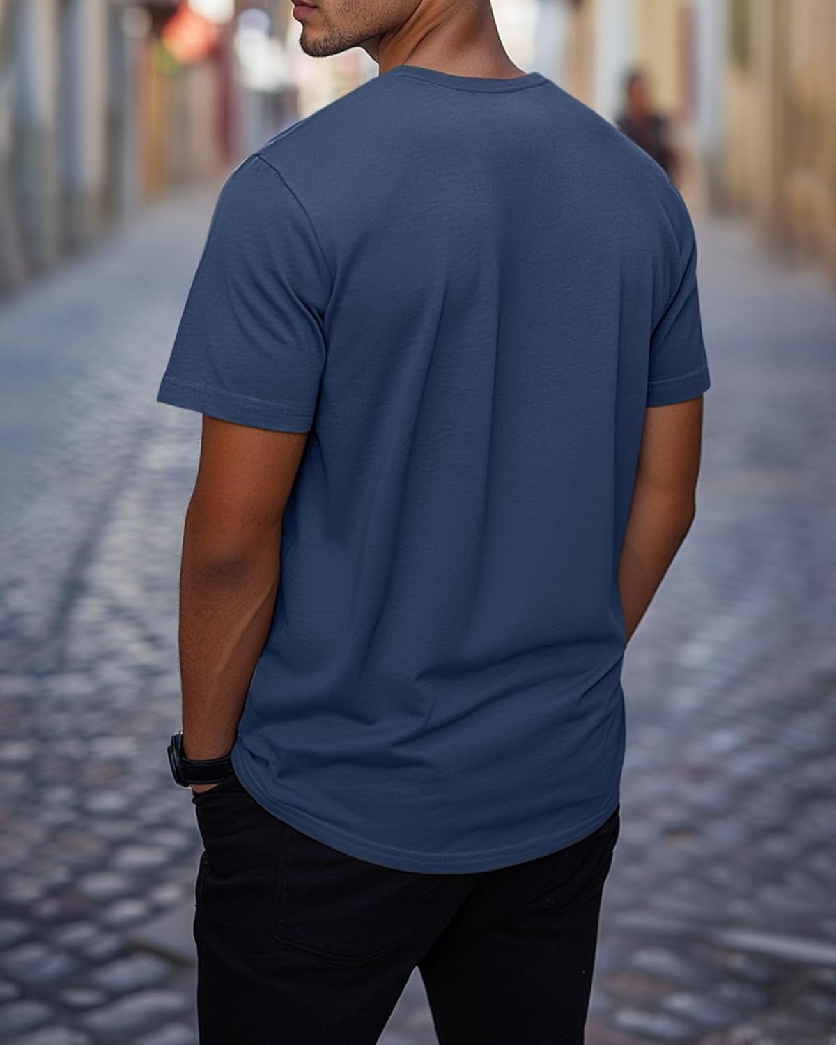 Ficerd 3 Pack Big and Tall V Neck Shirts for Men, Cotton Short Sleeve T Shirts Loose Casual Summer Basic Tee - Image 2