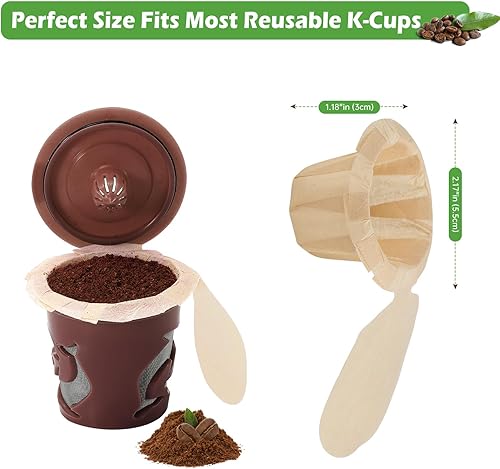 Miniatura 5 de Filtros de papel de café desechables de repuesto para todas las marcas de filtros Keurig de una sola porción compatibles con cápsulas reutilizables