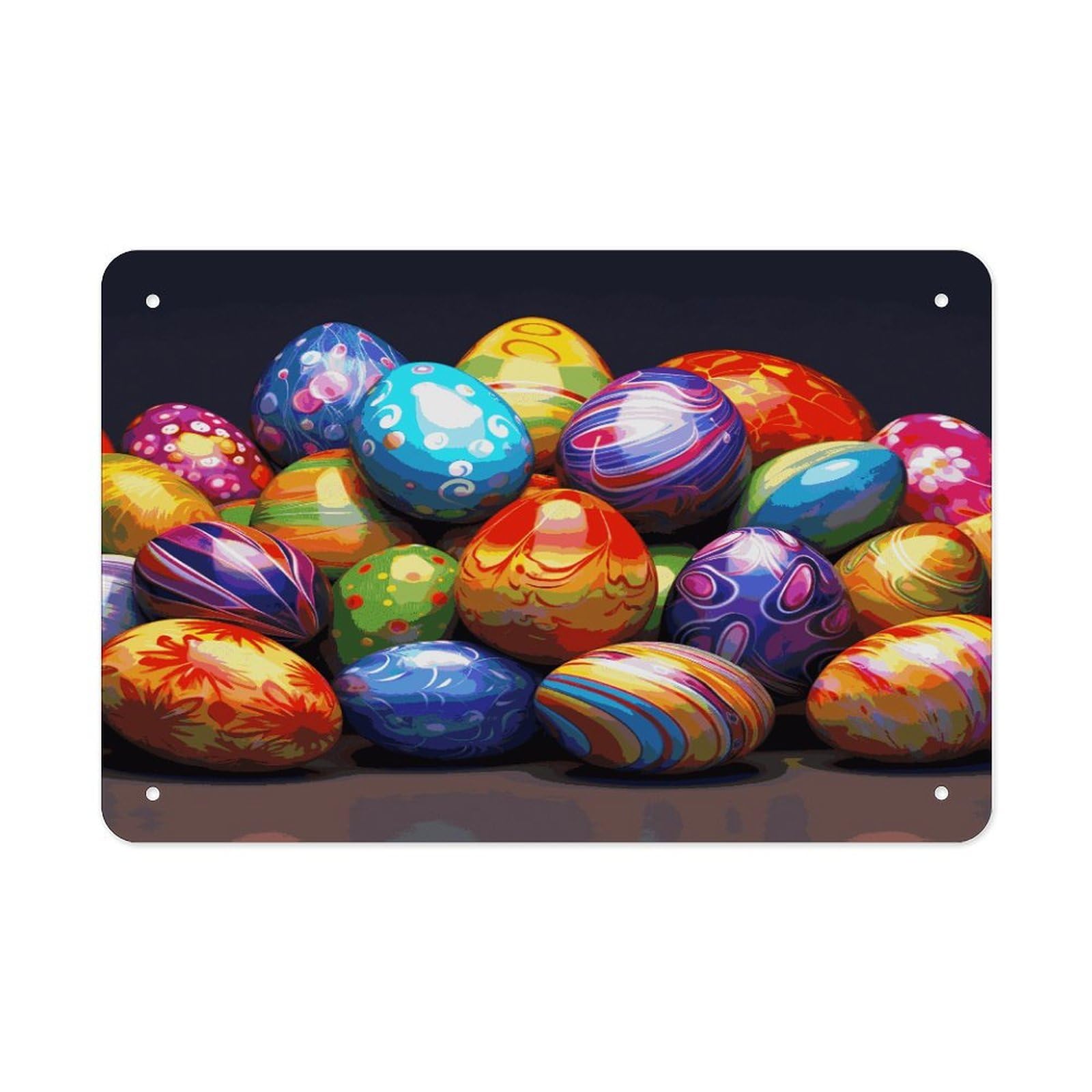 Fodpand Style Easter Eggs Wall Art Metal Signs Tin Sign