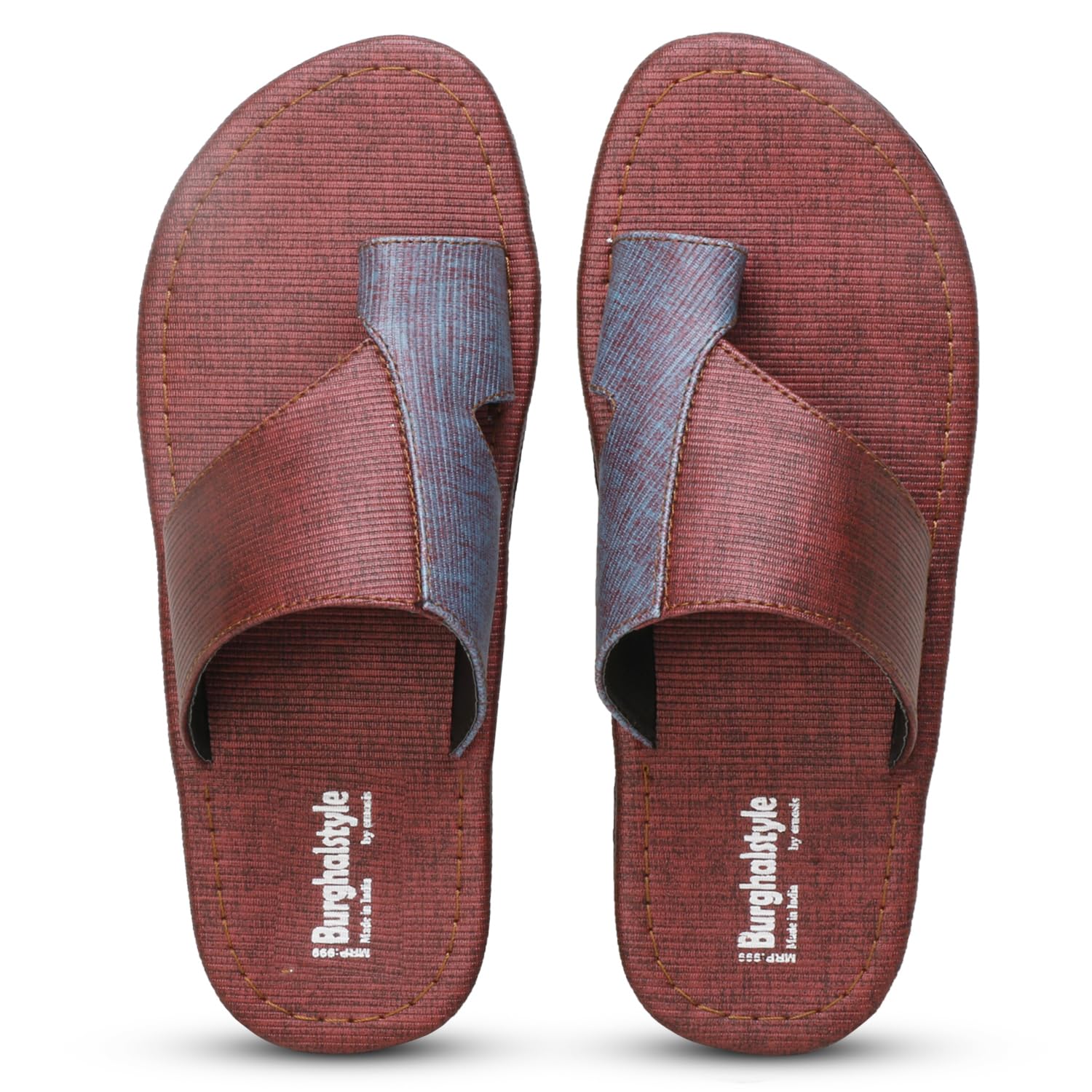 Mens Faux Leather Slipper - Flat Chappal cum Thong Sandal - For Daily Use Outdoor Indoor Formal Office Home Ethnic Casual Wear BZ0538 (Red,Blue, 8) (B0D2VVDYXG) Amazon Price History, Amazon Price Tracker