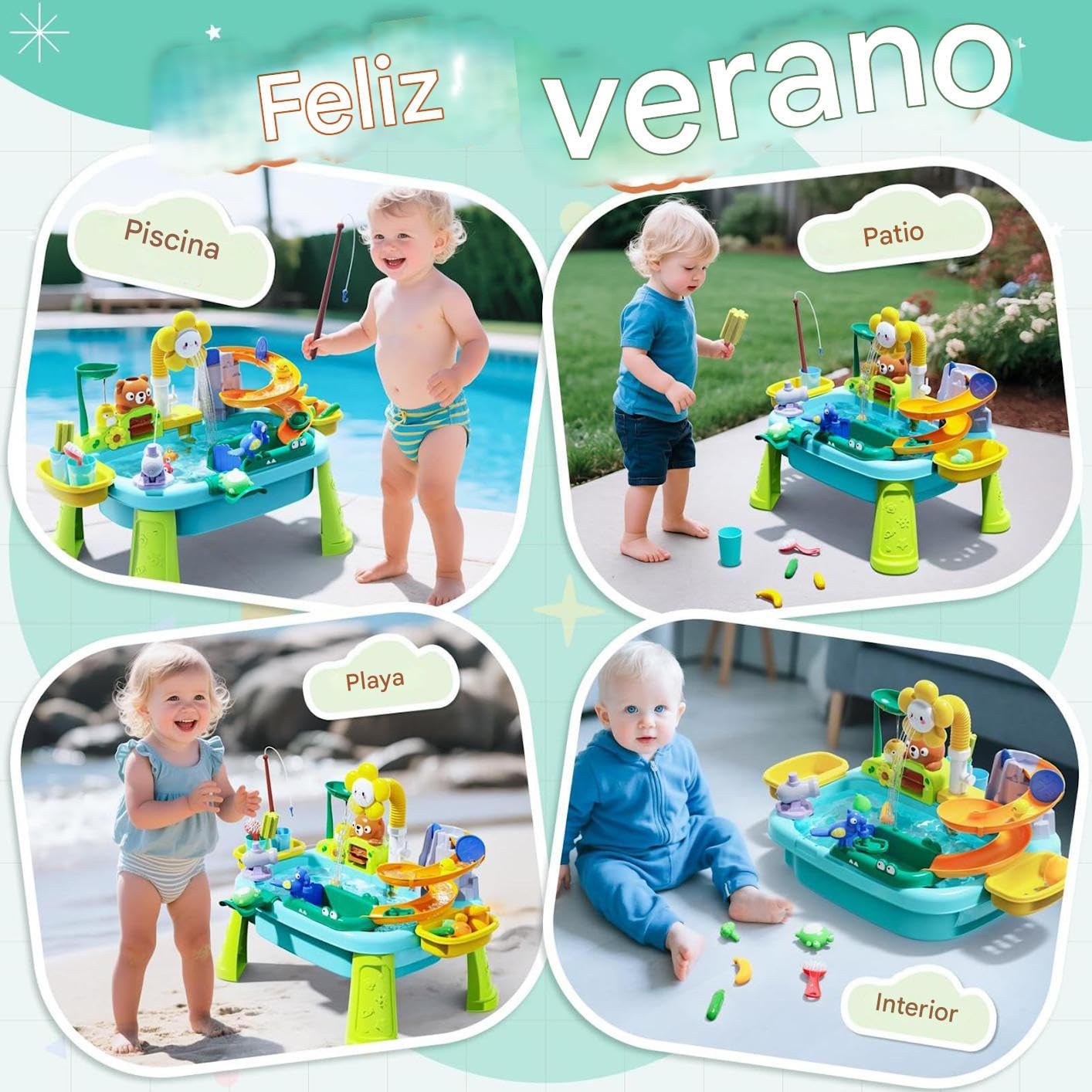 Mesa De Agua para Niños,Juego de y Agua con Bomba Eléctrica Incluida - Juego Educativo De Sensorial para Niños Y Niñas De 3 A 8 Años Cumpleaños Jardín Guardería Camping Colegio