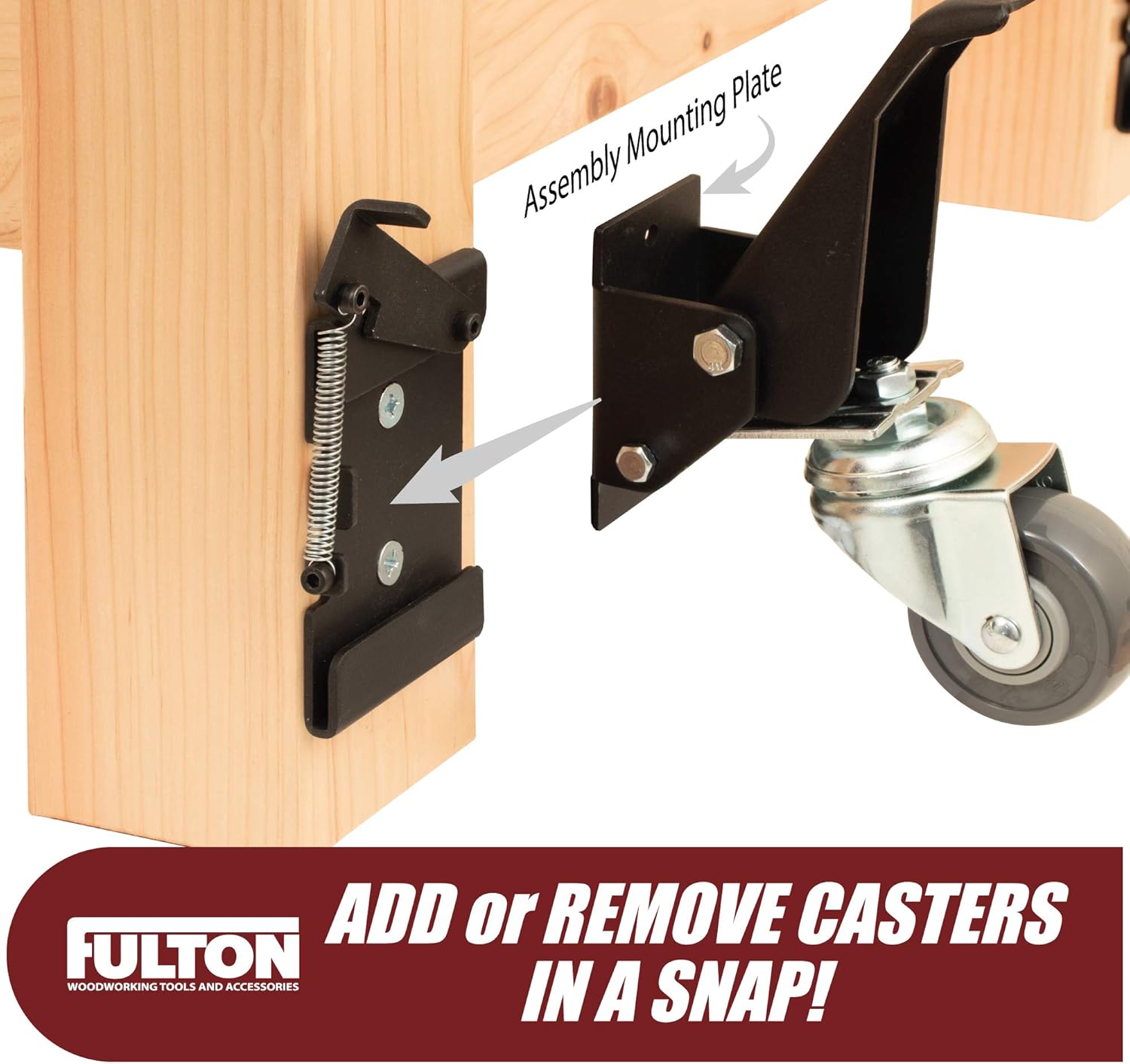 Material Handling Products Industrial Casters Workbench Caster kit 4 Heavy Duty Retractable