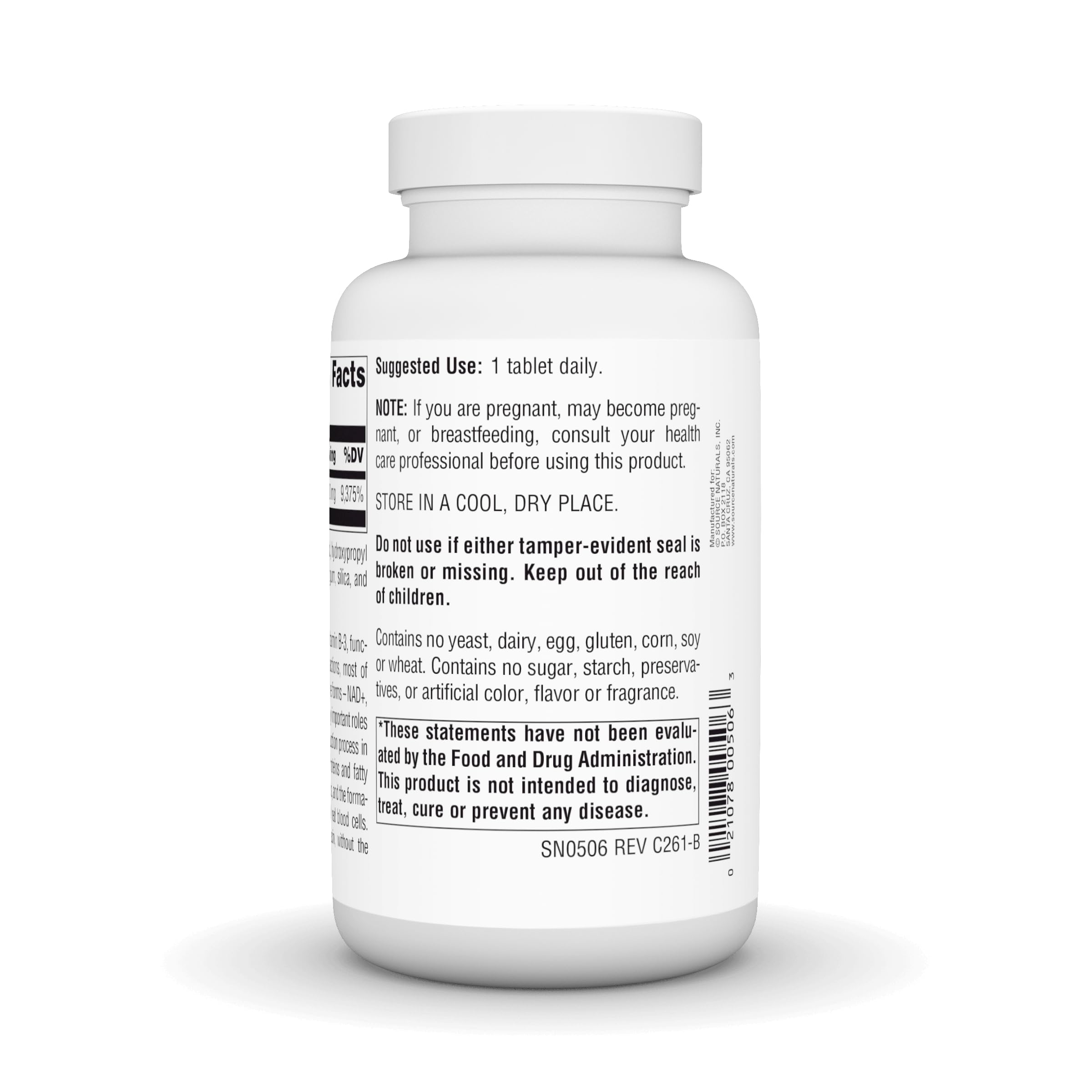 Source Naturals Niacinamide B-3, Vegan Vitamin B-3, 1500 mg - 100 Tablets — Amazon image 4