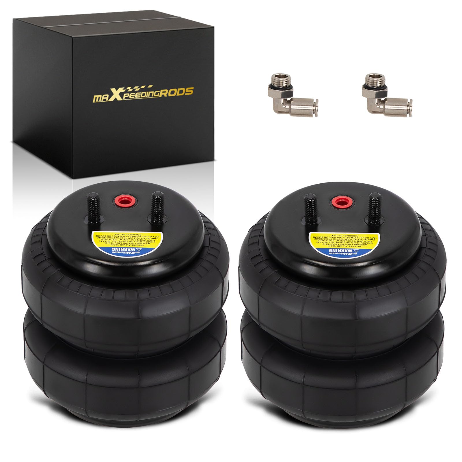 maXpeedingrods Lot de 2 sacs de suspension pneumatique de remplacement avec raccords pneumatiques pour sacs de suspension pneumatique Firestone 6781 Remplacer W21-760-6781