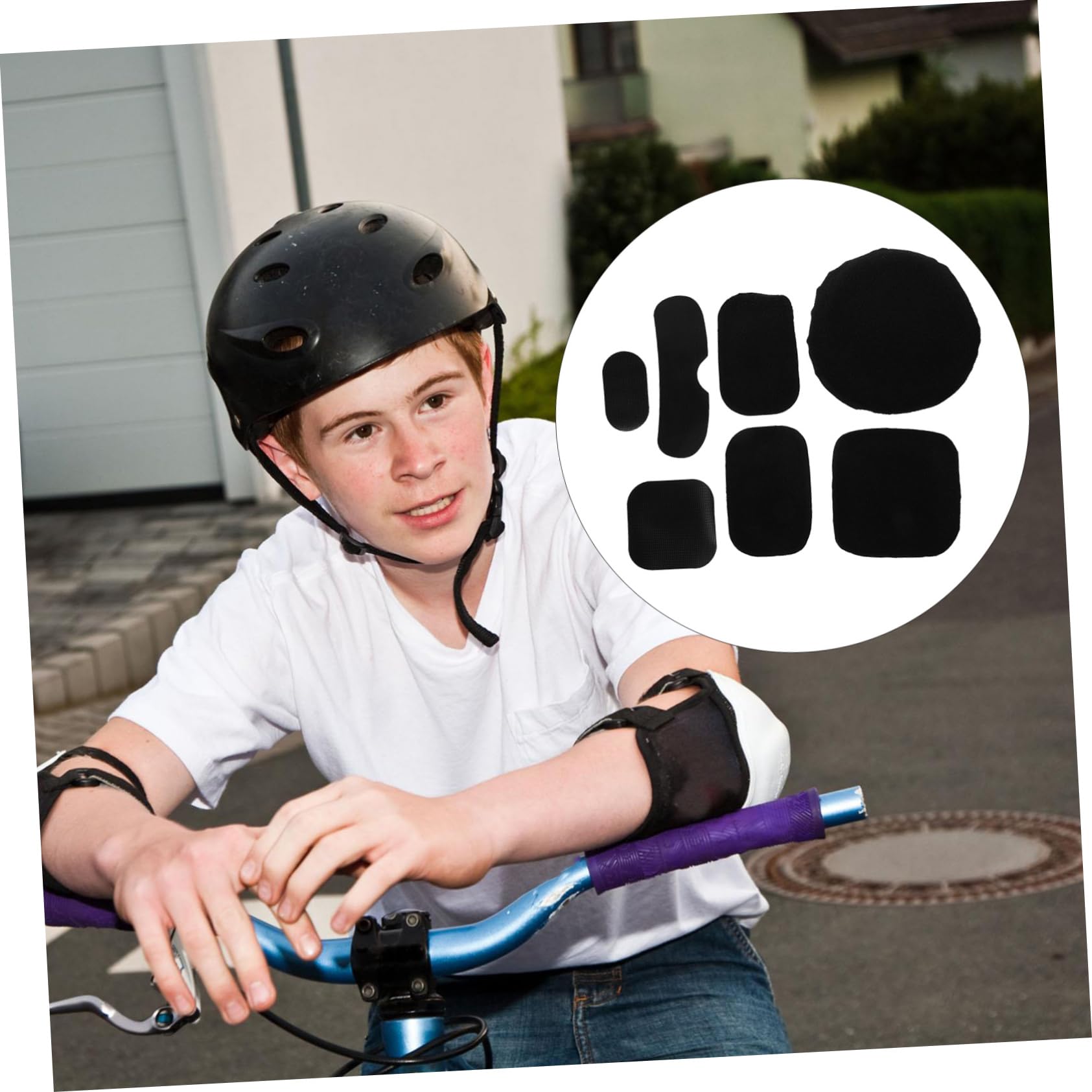 YARNOW Almohadillas Relleno Espuma Motocicleta transatlántico Acolchado del Forro del Casco Almohadilla de Casco Transpirable Accesorios de Casco Esponja Black