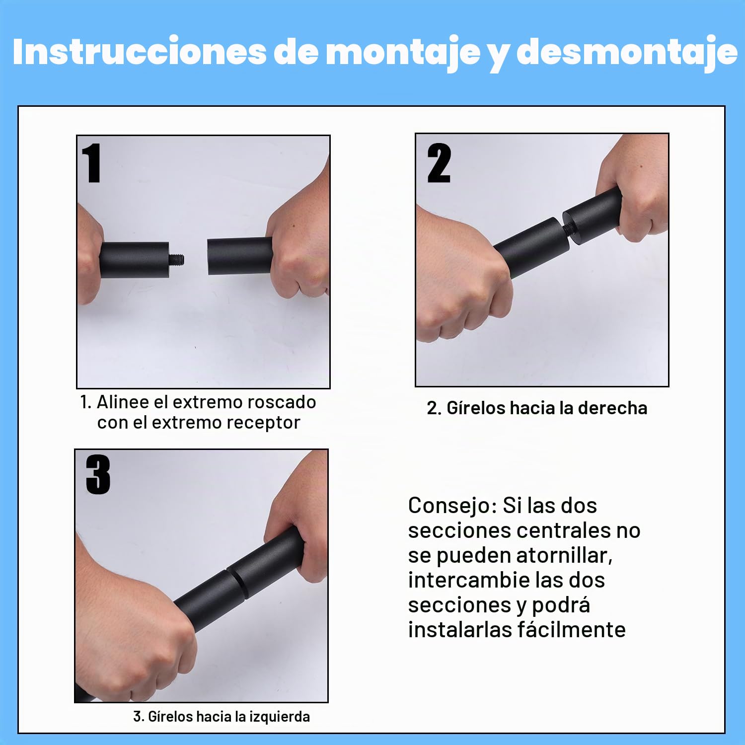 Gosknor Palo de Yoga, Palo de Estiramiento de Yoga Ajustable de 1,52m Palo de Movilidad de Acero Inoxidable para Estiramiento Palo de Ejercicio Multifuncional para Fitness, Equilibrio, Estiramiento