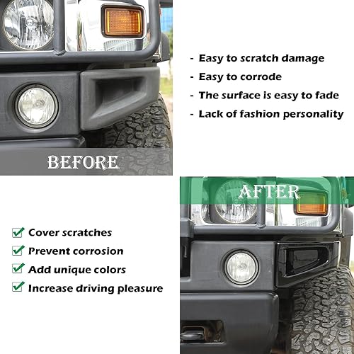 Miniatura 2 de PIUGILH Biseles de esquina de parachoques delantero de repuesto para marco protector de cubierta decorativa compatible con Hummer H2 SUV SUT