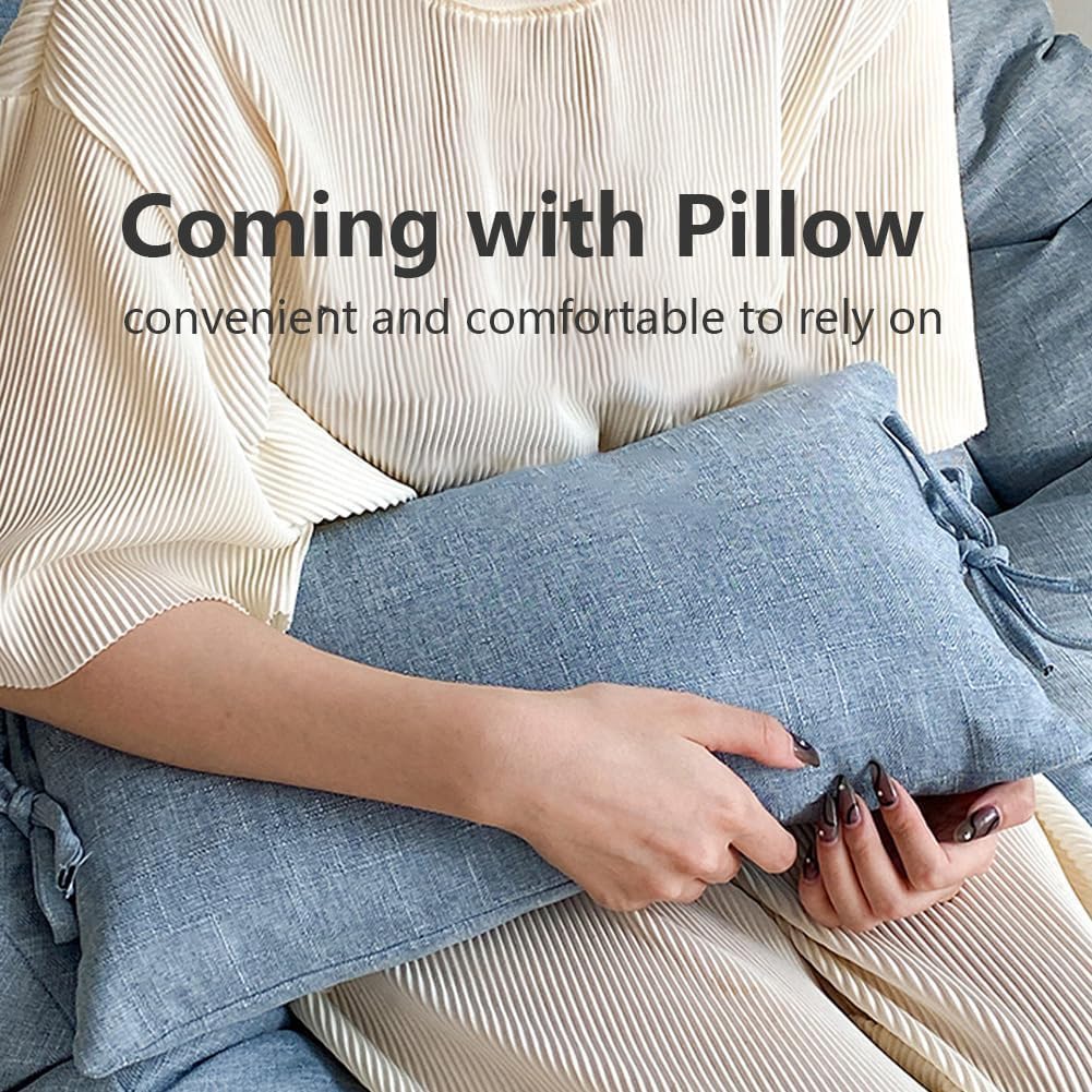 Hanging Chair Cushion,41inch Egg Chair Cushions Cover with Headrest,Thicken Resistant Breathable Back Cushions for Hammock Chair (Yellow)