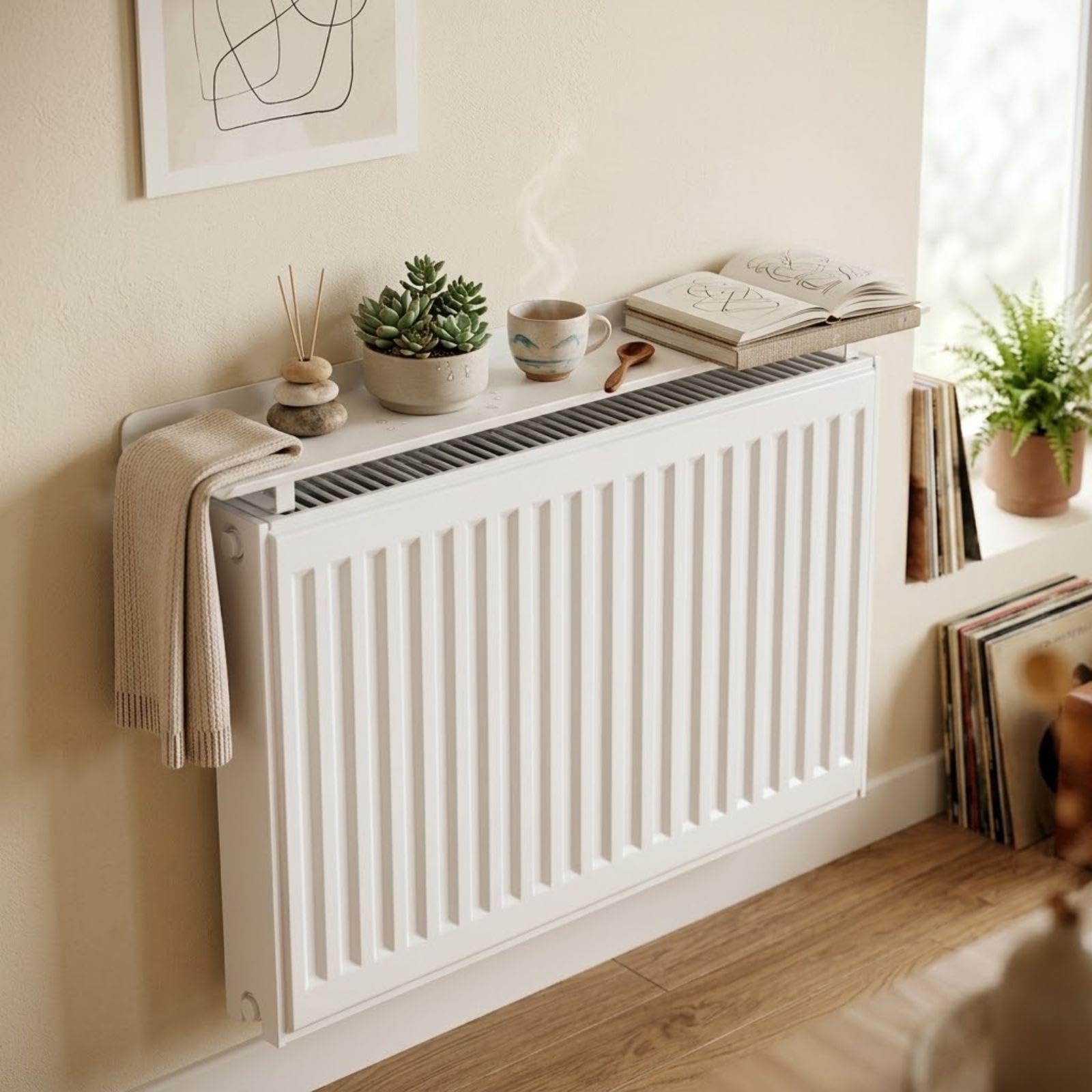 Tablette de Radiateur sans Perçage en Aluminium, Protège le Mur