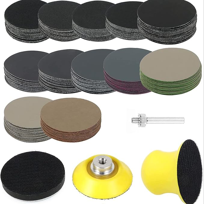 184Pcs 2 Inch Sanding Discs Hook and Loop Sanding Pads 6010000 Grit Wet and Dry Sanding Disc
