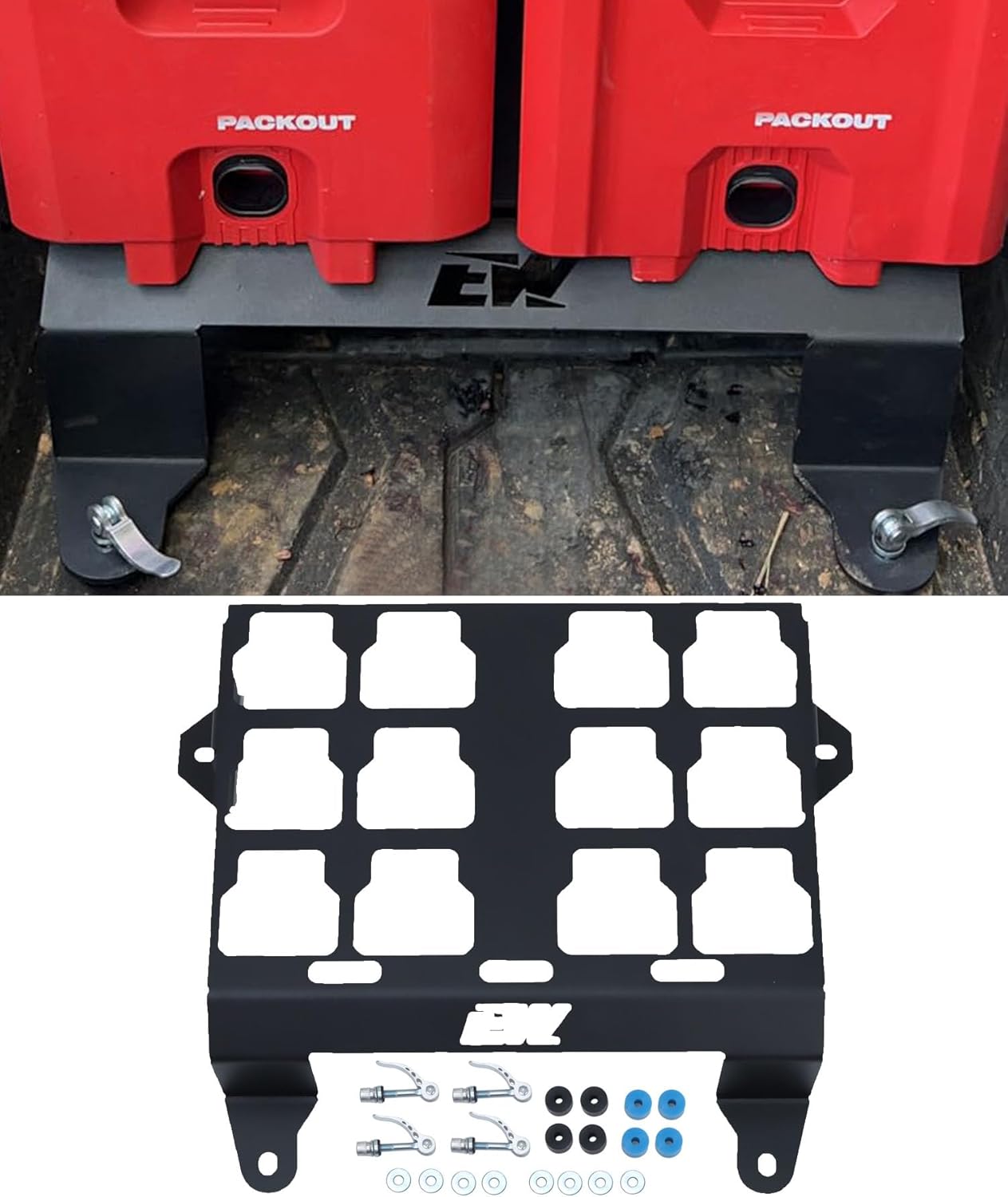 ELITEWILL Packout Mounting Plate Compatible with Milwaukee Packout Fit for Polaris RZR XP 1000/ Turbo/ Turbo S 2014-2023 2 Doors and 4 Doors UTV Offroad