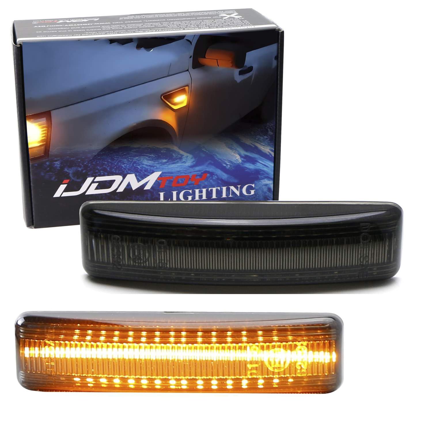 Amazon.com: iJDMTOY Smoked Lens Amber Full LED Front Side Marker