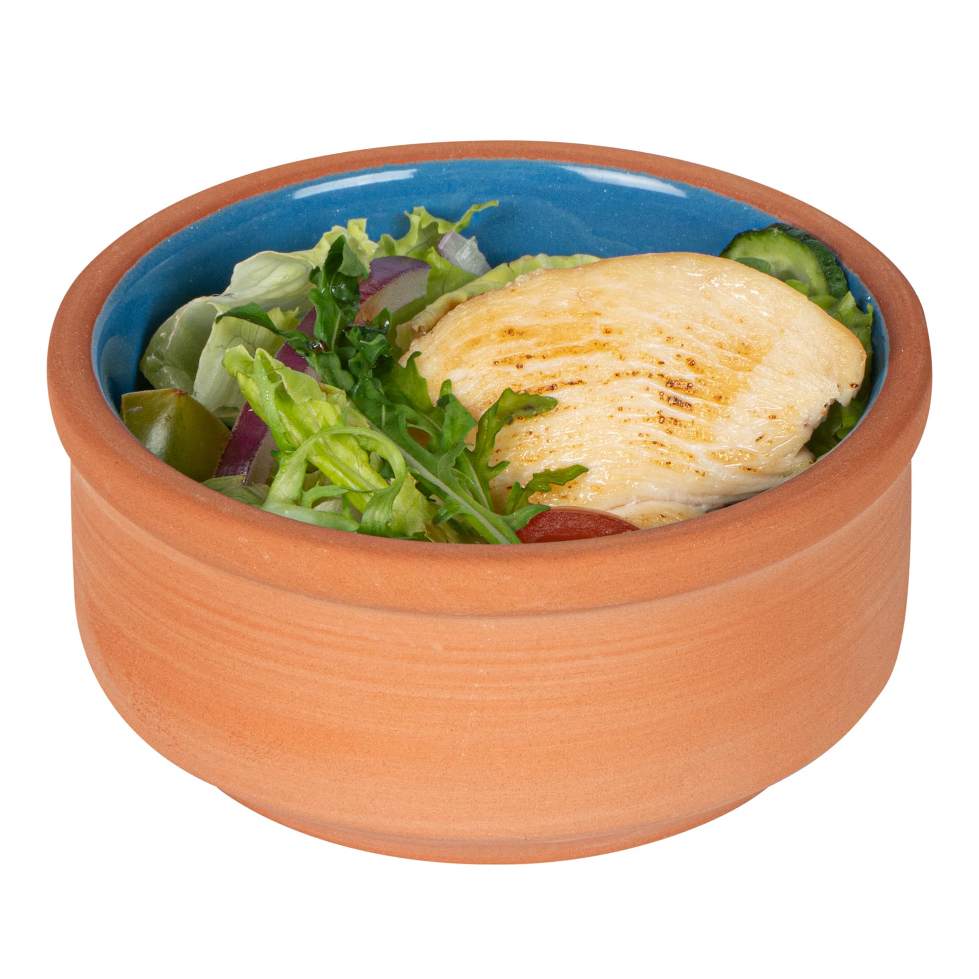 Restaurantware -Terra Tek - Cazuelas in terracotta, 76,5 g, 10 pentole in argilla smaltata blu per cucinare, pronte per il forno, microonde, pentole in terracotta, lavabili in lavastoviglie, per