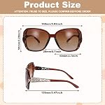 4 Pcs Femmes Grandes Lunettes de soleil,UV 400 Verres Surdimensionnés Classic Tendance Lunettes de soleil pour dames Sparkling Large Frame