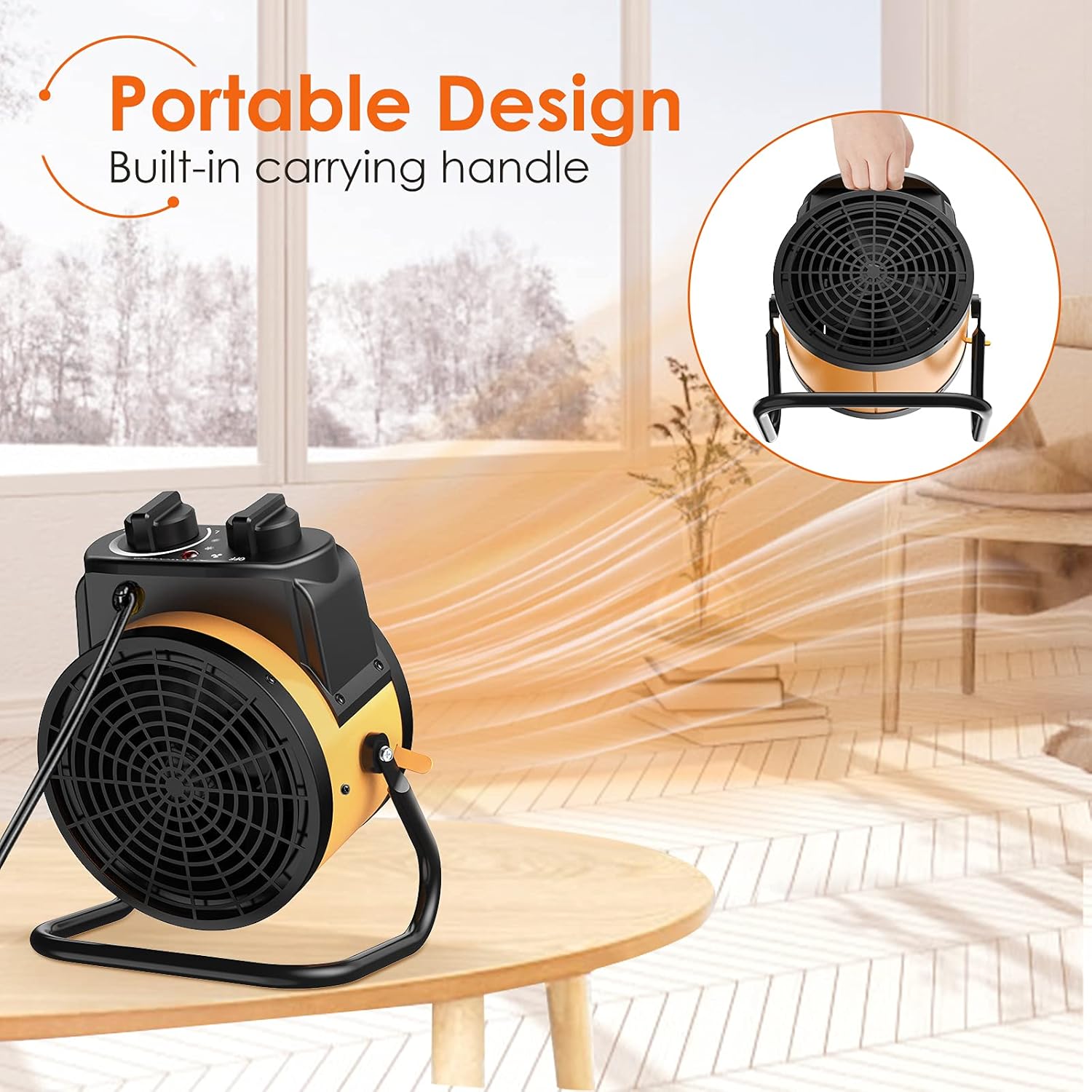Electric Heater, Portable Heater Fan, 1500W Indoor Space Heater with 3 Modes, 3S Quick Heat, Thermostat with Overheat Protection, Electric Space Heaters for Room, Bedroom, Indoor Use, Garage : Home & Kitchen