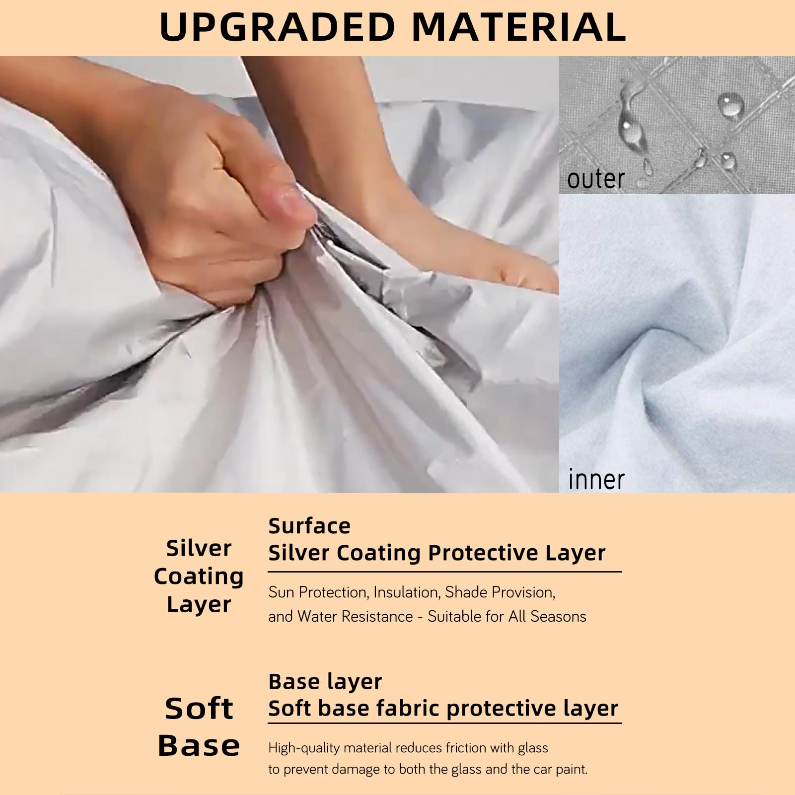 AiWi Space Waterproof All-Season Half Car Cover Full Coverage Protection for Windshields Windows Car Cover for Snow Ice — view 6