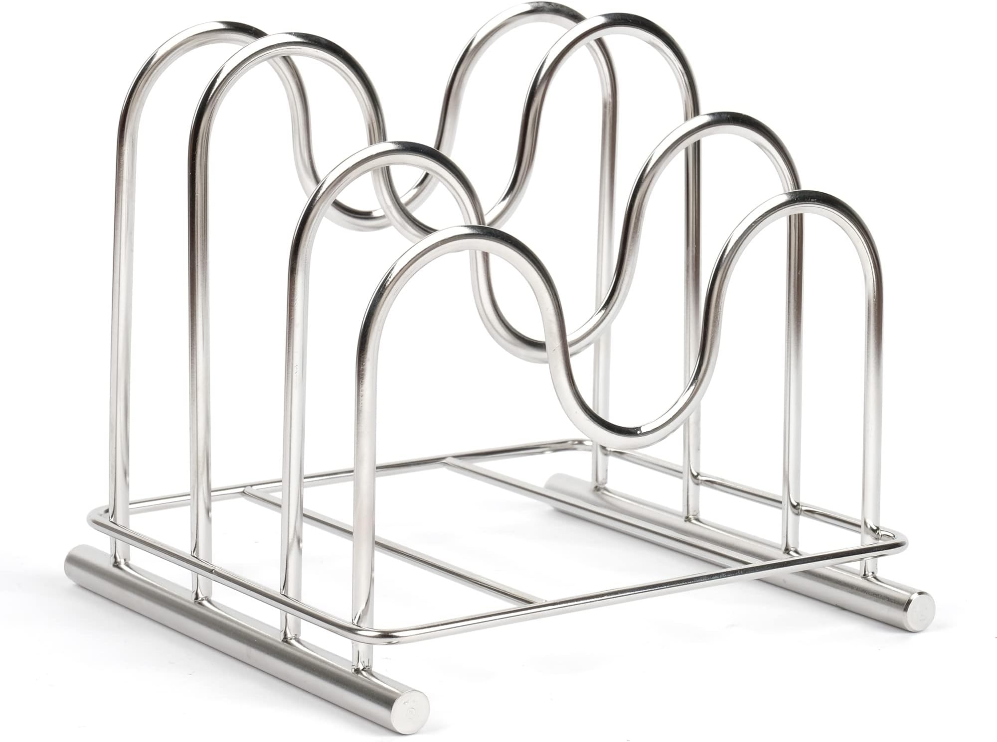 LENITH 304 Stainless Steel Wire Cutting Board Holder, Cutting Board Rack Organizer Kitchen with 3 Sectional