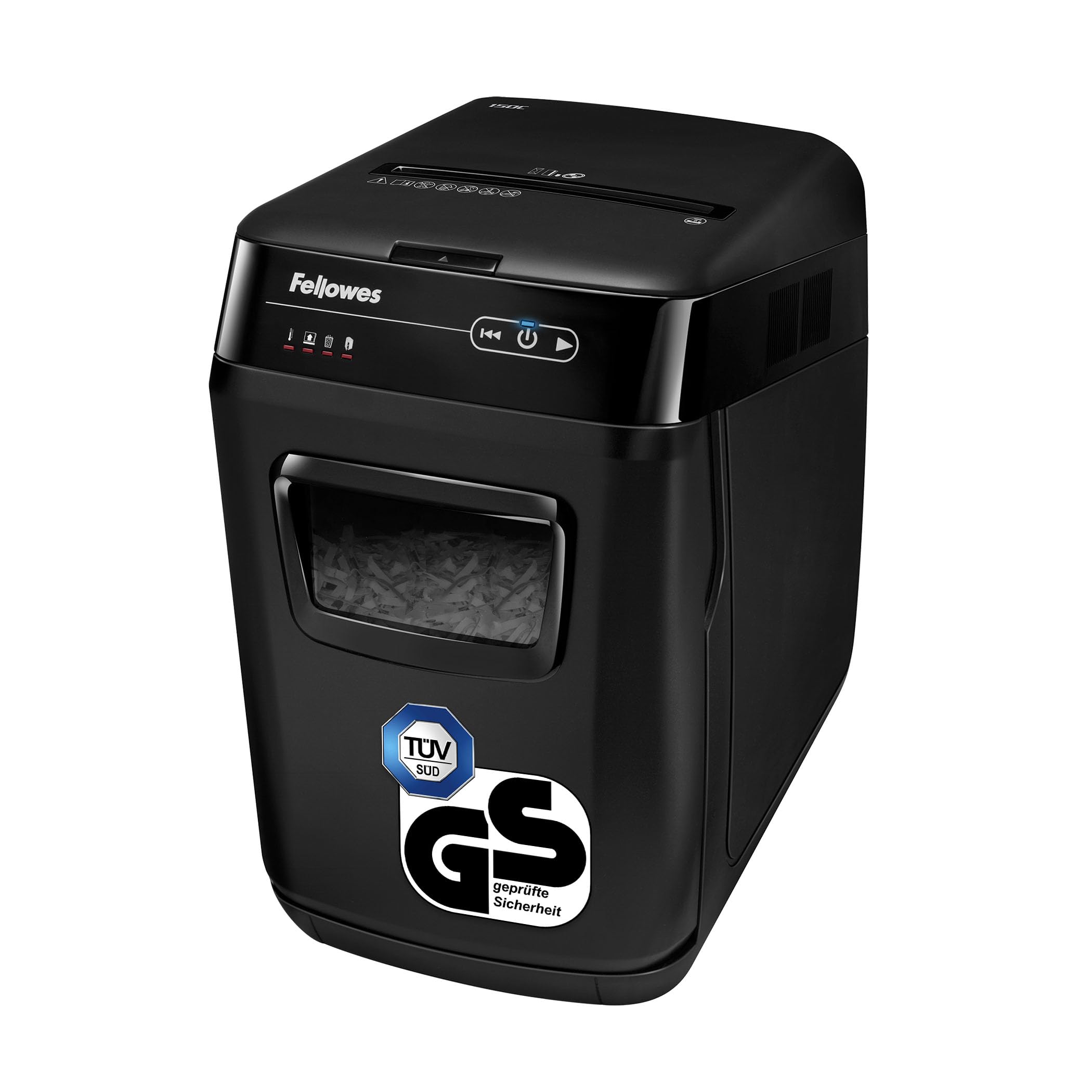 Fellowes Auto-Feed 150C Partikelschnitt Aktenvernichter (P-4), 150 Blatt, für 1-3 Nutzer im Büro oder Home Office mit SilentShred, geeignet zur Datenschutz-Grundverordnung (DSGVO 2018)