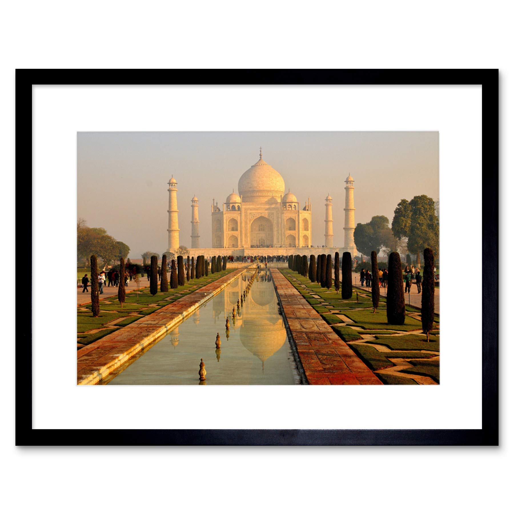 Wee Blue Coo Photo Landmark Building Taj Mahal Misty Morning India Framed Wall Art Print