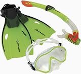 Schildkröt Bermuda Set de Plongée por Enfants | 3 Pièces - Masque | Tuba, Palmes Réglables M/L (Taille 33-38) | Silicone de Haute Qualité | Ajustement Parfait, dans Un Sac Pratique - 1