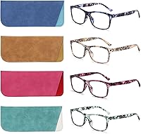 Vista 15 de Paquete de 1/2/4/5 lentes de lectura para computadora, bloqueo de luz azul, bisagra de resorte para mujeres y hombres