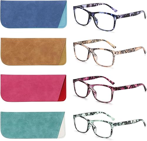 Miniatura 47 de 1/2/4/5 Pack Computer Reading Glasses Blue Light Blocking Readers Spring Hinge for Women Men