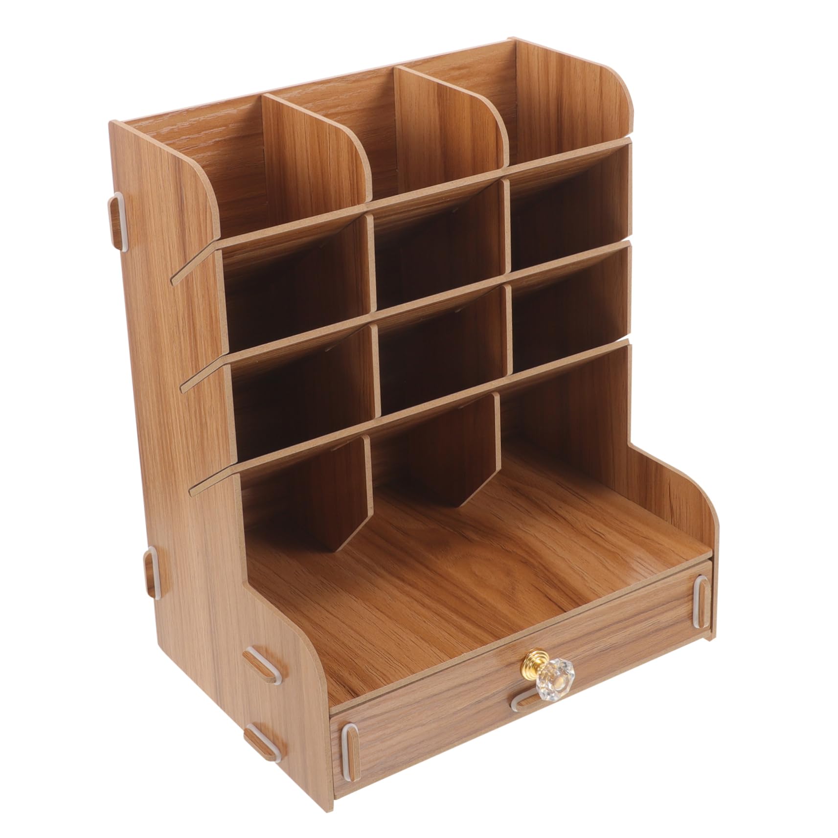 Porte-stylos de Bureau en Bois à Plusieurs Compartiments