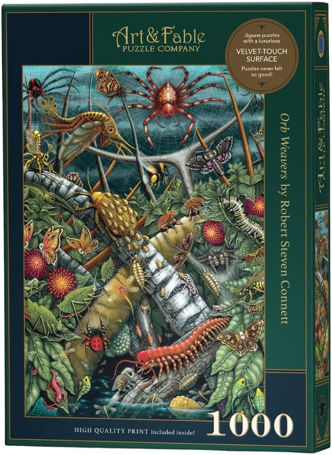 Art & Fable Puzzle Company Orb Weavers by Robert Steven Connett, 1000 Piece Fine Artwork Premium Adult Jigsaw Puzzle - Perfect for Game Nights, Gifting, and Family Fun