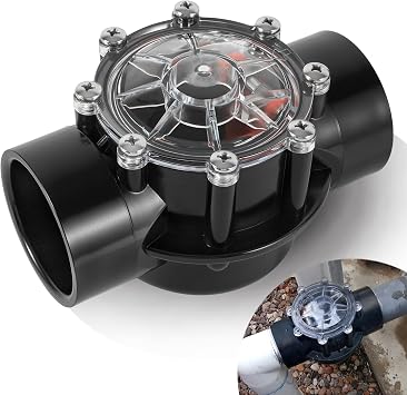 7305 Check Valve Replacement, 2 Inch or 2.5 Inch PVC One-Way Valve for Pool and Spa Plumbing Systems, Clear Cover Backflow Preventer for Inground & Above Ground Use