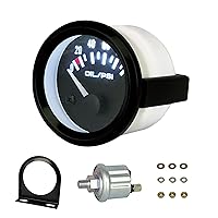 Vista 1 de Kit de medidor de presión de aceite SREUOIL de 52 mm 2 pulgadas con sensor, instrumento de estante 100 PSI 12V esfera negra