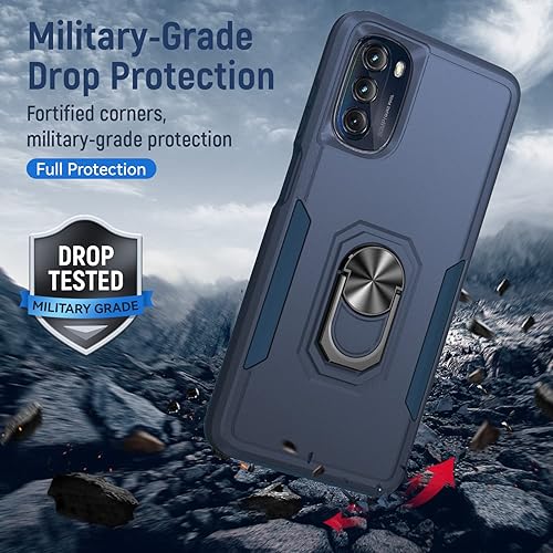 Miniatura 6 de YmhxcY Funda para Moto G 5G 2022 Motorola G 5G 2022 con soporte y 2 protectores de pantalla a prueba de explosiones, grado militar a prueba de