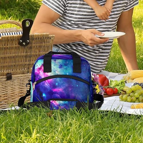 Miniatura 2 de Lonchera aislada para mujeres y hombres, colorida y divertida, grande, reutilizable, a prueba de fugas, bolsa de almuerzo con correa ajustable para