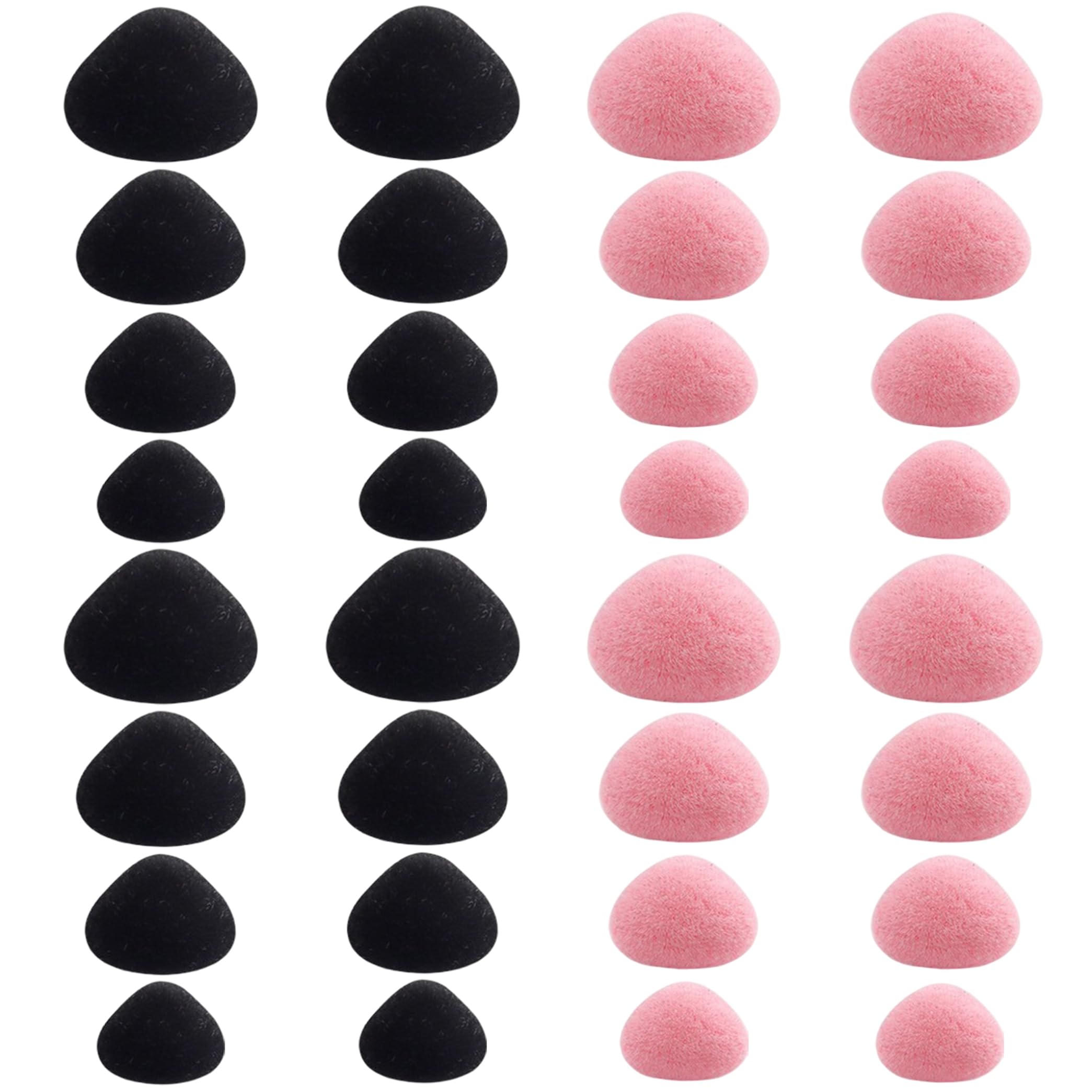 Xoeryoy Safety Noses For Crochet Animals, 32pcs Safety Noses For Crochet Animals - Flocked Triangle Craft Nose With Fasteners, 4 Sizes ;1