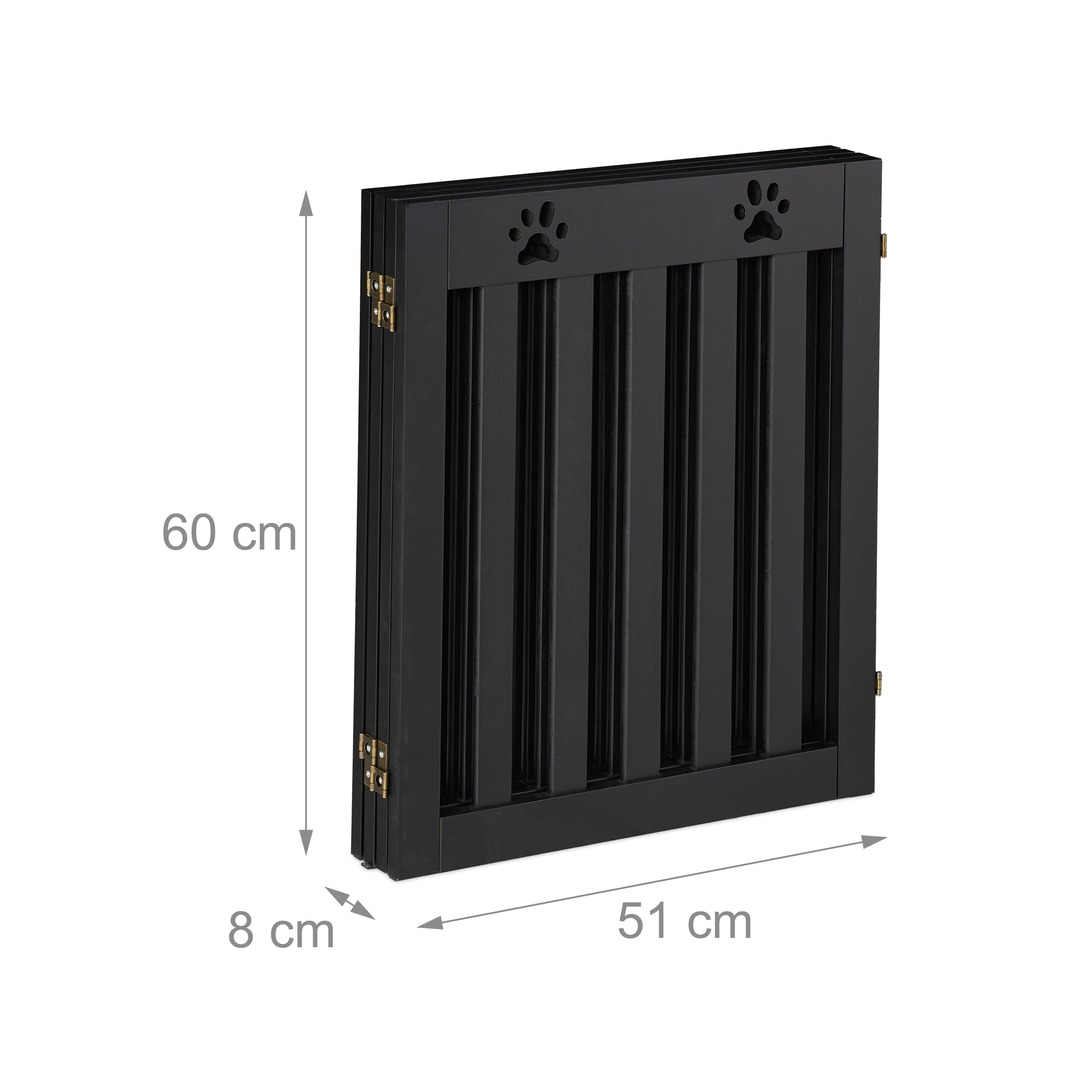 Relaxdays Cancelletto di Sicurezza per Cani e Gatti, Barriera Autoportante, Recinzione per Scale, 60 x 204 cm, Nero