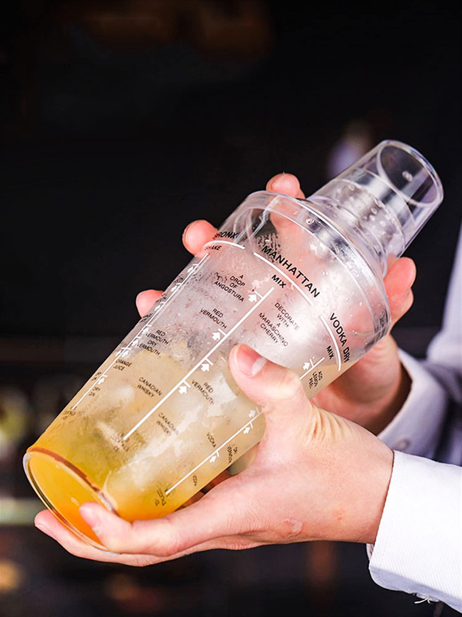 SePkus Coctelera Coctelera de 530 ml con Filtro Incorporado Coctelera de acrílico Transparente Coctelera de Bebidas Herramienta Profesional de Barman Accesorios para Fiestas Bartender