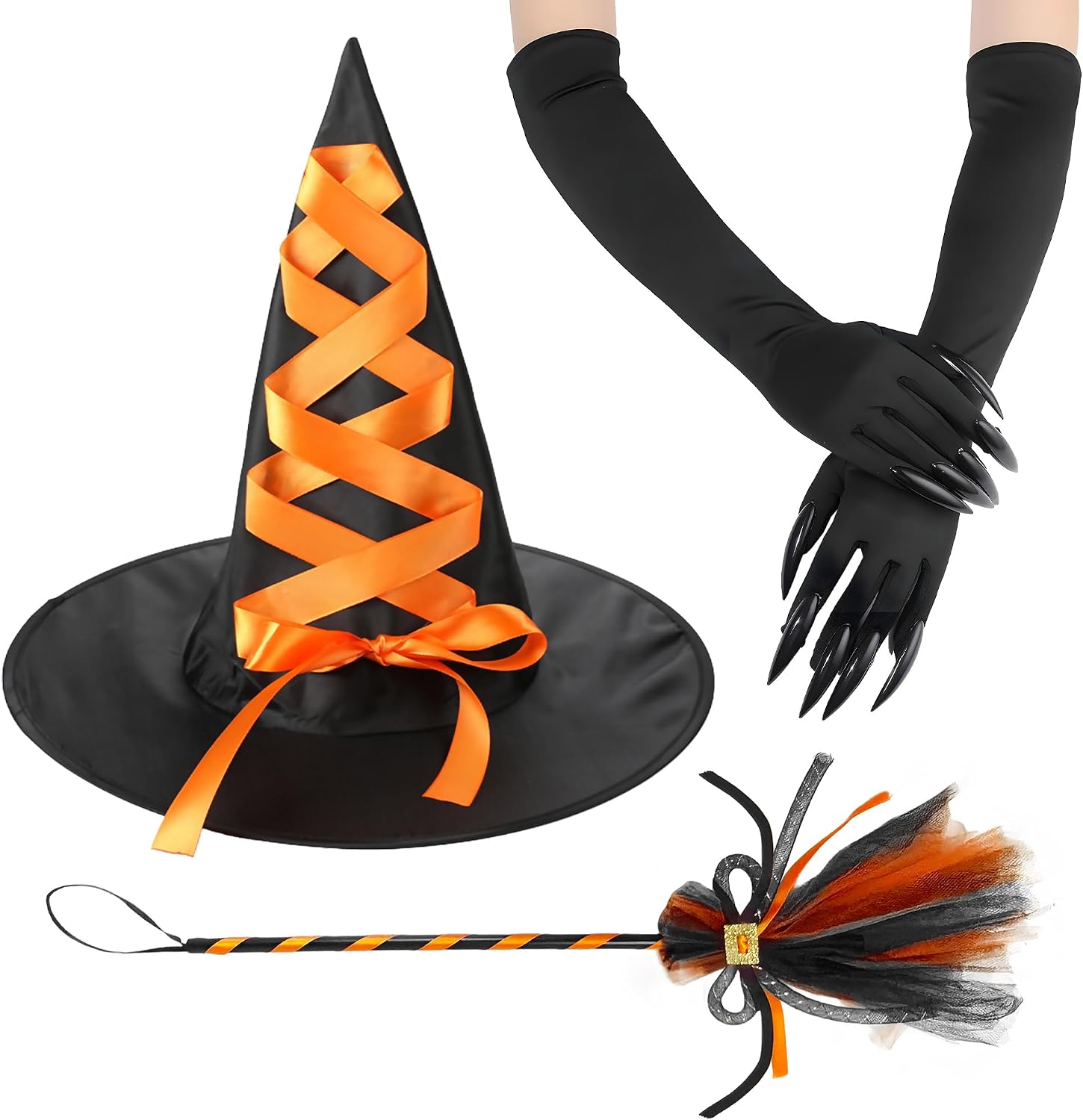KatchOn, Halloween Witch Costume Set | Witch Hat, Claw Gloves & Bunny Mask| Witch Accessories for Women|Halloween Decorations