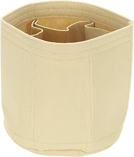 uxcell Purse Organizer Insert, 8" x 8" Portable Felt Organizer Bags Round Multiple Compartments Purse Liner for Bucket Bag, Domed Satchel, Tote Bag, Handbag Shaper, Beige