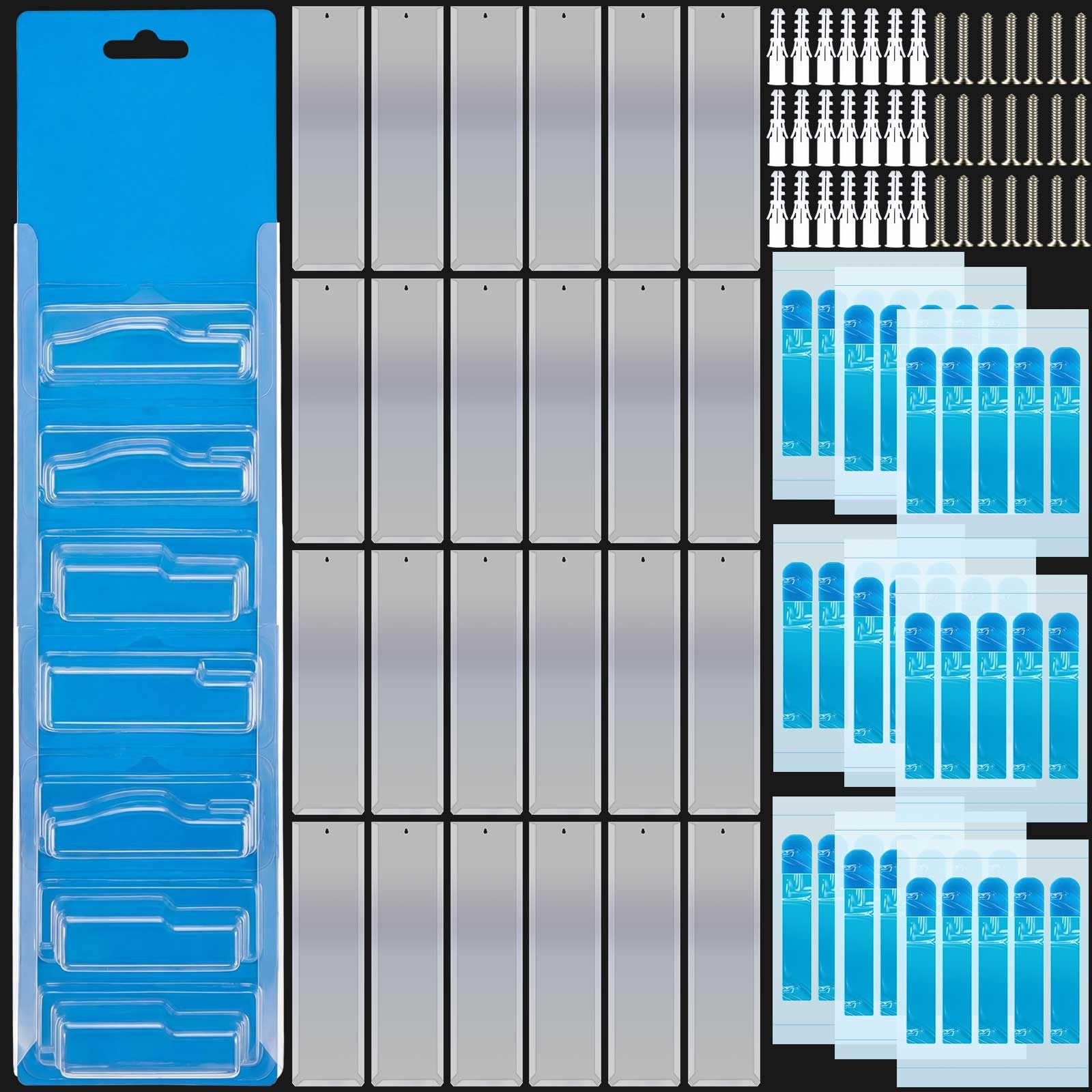 RattanView 25 Pcs Model Car Display Cases Holds up to 250 Cars Packaged Toy Organizer Blister Wall Display Case(16.7 x 4.4 Inches)