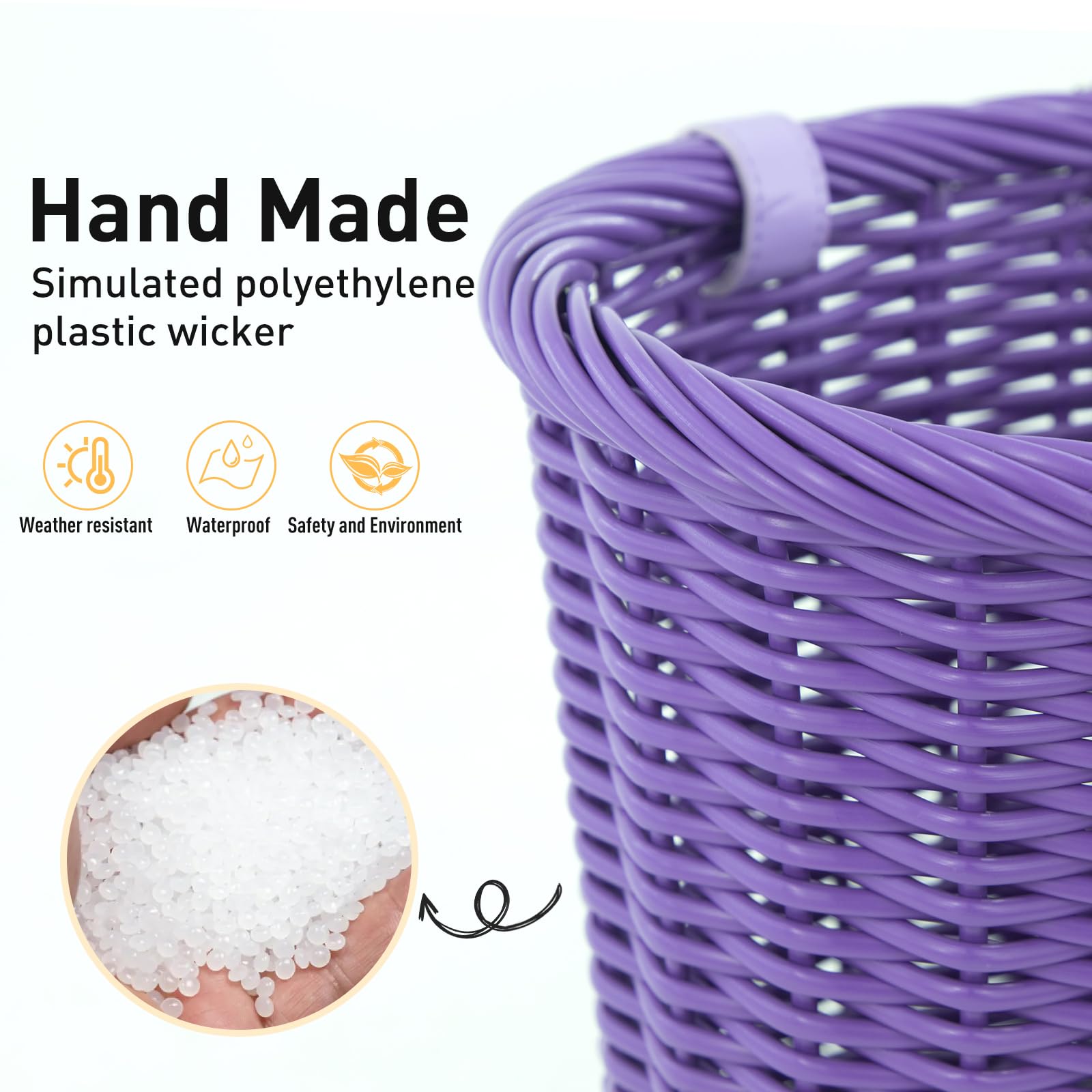 ZUKKA Panier de vélo tissé pour vélos adultes/enfants avec sangles en cuir réglables - Panier de rangement étanche - Multicolore